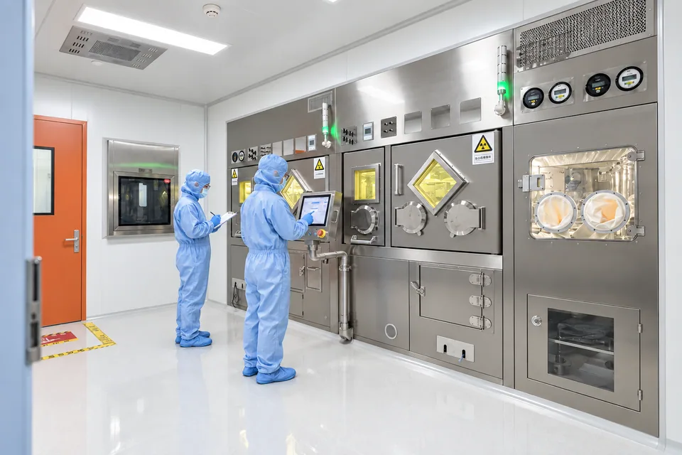 Shielded-equipment environment for radiolabeling research