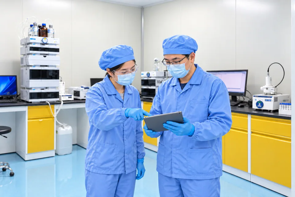 Scientists investigating a research question together in the laboratory